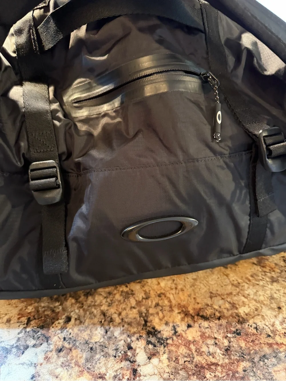 Oakley Matte Black Nylon Duffel with Dual Carry Straps